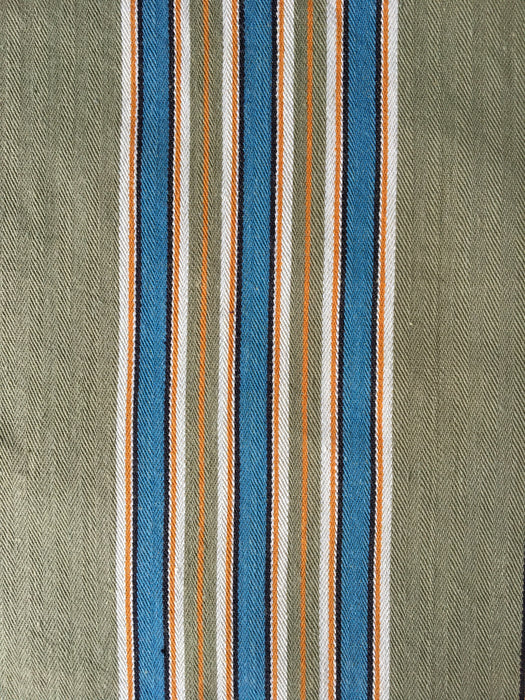 Beige and light blue striped ticking. Spain c.1950 - Lot of 5 pieces