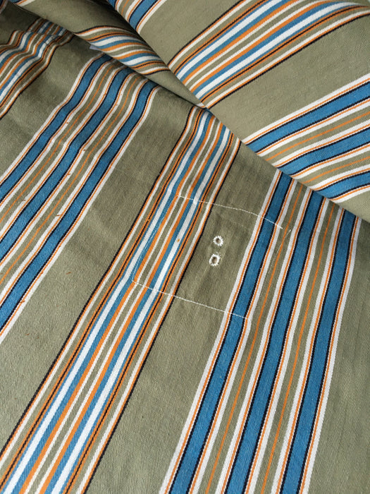 Beige and light blue striped ticking. Spain c.1950 - Lot of 5 pieces
