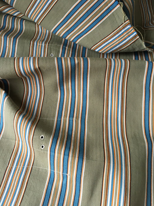 Beige and light blue striped ticking. Spain c.1950 - Lot of 5 pieces