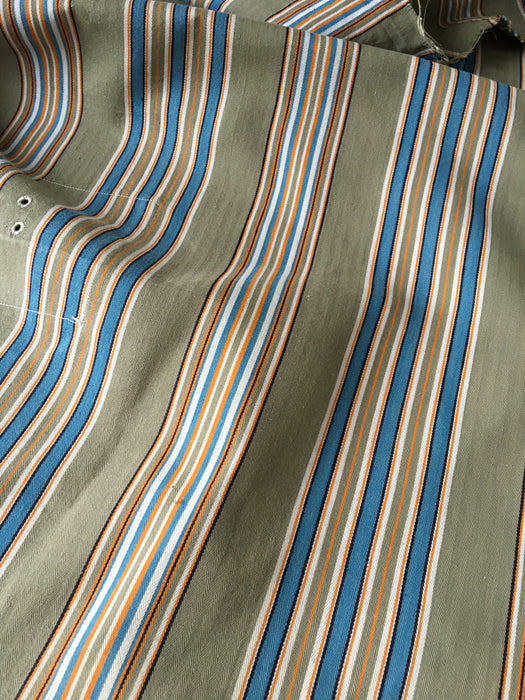 Beige and light blue striped ticking. Spain c.1950 - Lot of 5 pieces