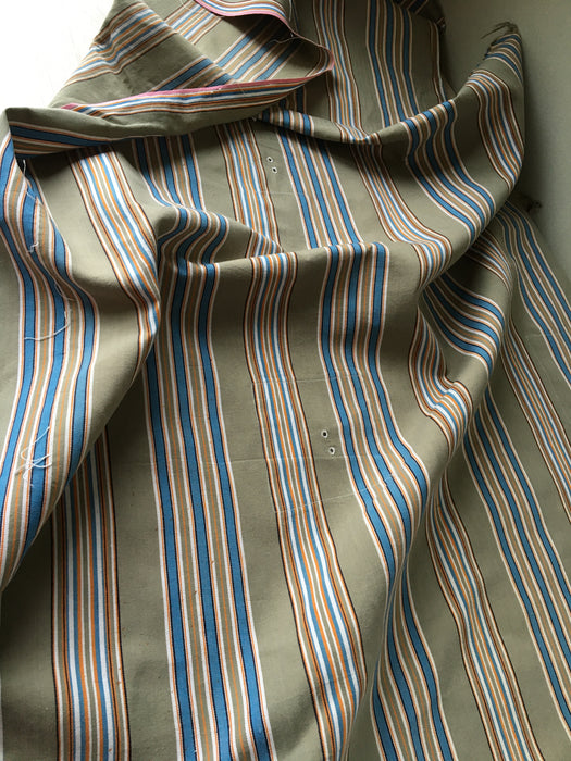 Beige and light blue striped ticking. Spain c.1950 - Lot of 5 pieces