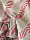 Red and beige striped ticking. Spain c.1900 - Lot of 2 pieces