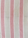 Red and beige striped ticking. Spain c.1900 - Lot of 2 pieces