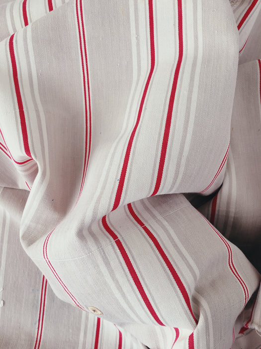 Red and beige striped ticking. Spain c.1900