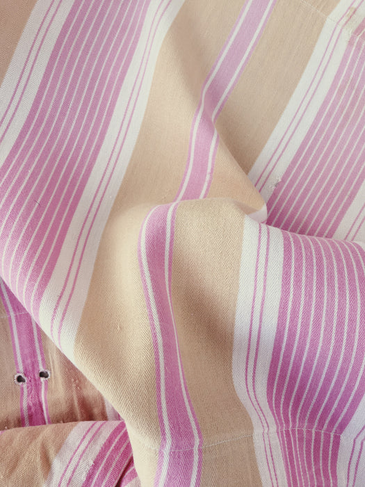  Pink and beige striped ticking. Spain c.1900 - 54×195 cm
