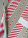 Red and beige striped ticking. Spain c.1900 - Lot of 2 pieces