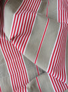 Red and beige striped ticking. Spain c.1900 - Lot of 2 pieces