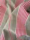 Red and beige striped ticking. Spain c.1900 - Lot of 2 pieces