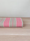 Red and beige striped ticking. Spain c.1900 - Lot of 2 pieces