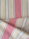 Red, blue and beige striped ticking. Spain c.1900 - Lot of 2 pieces