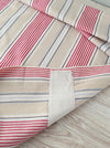 Red, blue and beige striped ticking. Spain c.1900 - Lot of 2 pieces