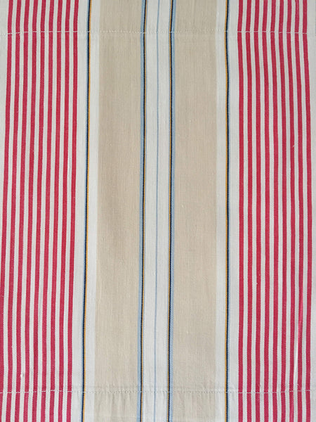 NeutralFALSE Stripes Antique European Ticking Fabric Recovered Panels REC-RA-BEIGE-017B - Ticking Depot