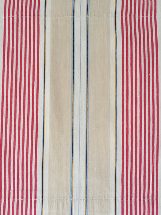 Red, blue and beige striped ticking. Spain c.1900 - Lot of 2 pieces