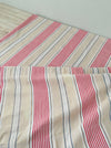 Red, blue and beige striped ticking. Spain c.1900 - Lot of 2 pieces