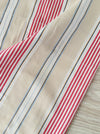 Red, blue and beige striped ticking. Spain c.1900 - Lot of 2 pieces