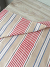 Red, blue and beige striped ticking. Spain c.1900 - 120×50 cm