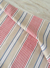 Red, blue and beige striped ticking. Spain c.1900 - 120×50 cm
