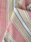 Red, blue and beige striped ticking. Spain c.1900 - 120×50 cm