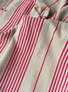 Red and beige striped ticking. Spain c.1900 - Lot of 5 pieces