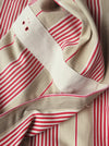 Red and beige striped ticking. Spain c.1900 - Lot of 5 pieces
