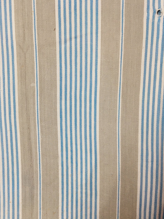 Light blue and beige striped ticking. Spain c.1900