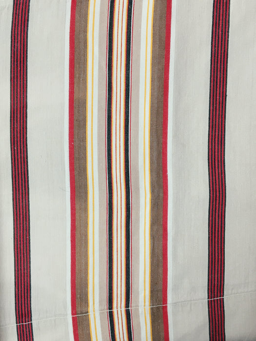 Red, beige, and brown striped ticking. Spain c.1950 - Lot of 2 pieces