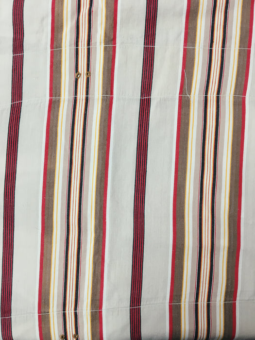 Red, beige, and brown striped ticking. Spain c.1950 - Lot of 2 pieces