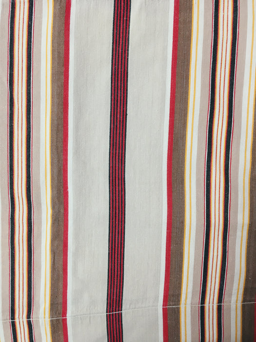 Red, beige, and brown striped ticking. Spain c.1950 - Lot of 2 pieces