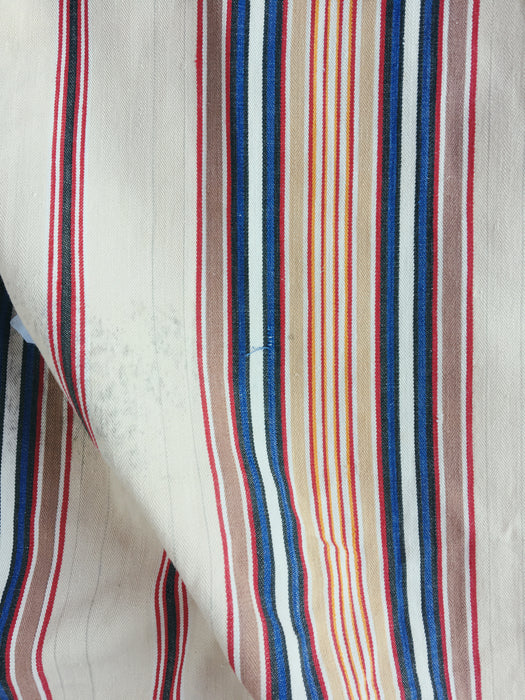 Red, blue and beige striped ticking. Spain c.1950 - Lot of 2 pieces