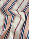 Red, blue and beige striped ticking. Spain c.1950 - Lot of 2 pieces