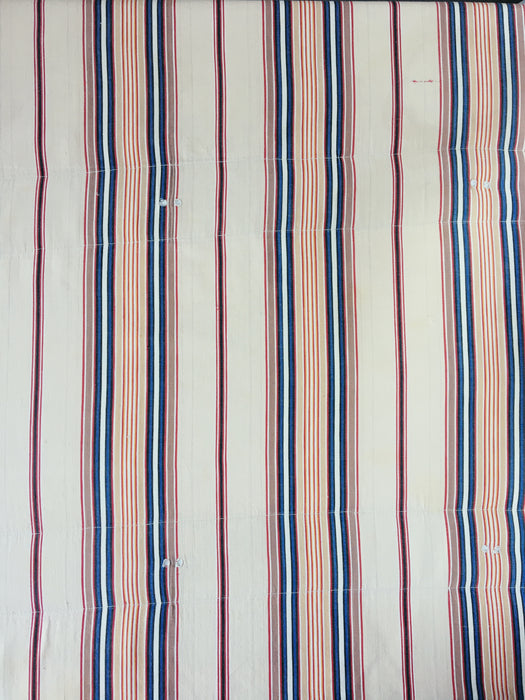 Red, blue and beige striped ticking. Spain c.1950 - Lot of 2 pieces