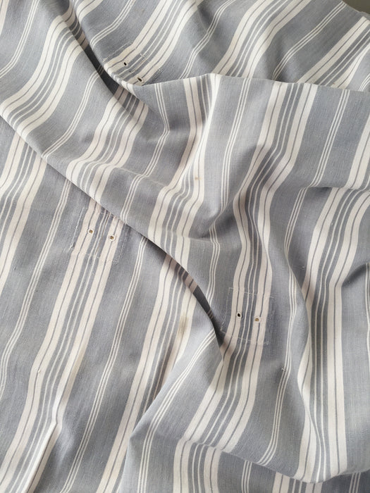 Gray and white striped ticking. Spain c.1900 - Lot of 2 pieces