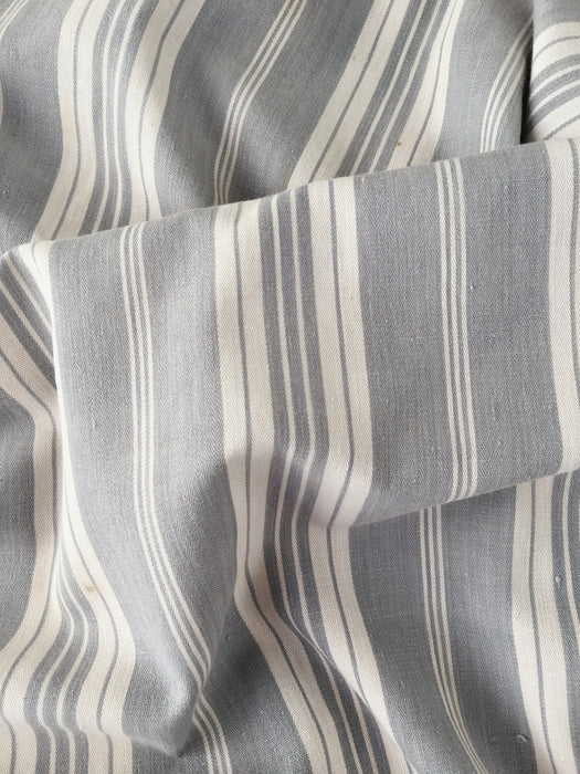 Gray and white striped ticking. Spain c.1900 - Lot of 2 pieces