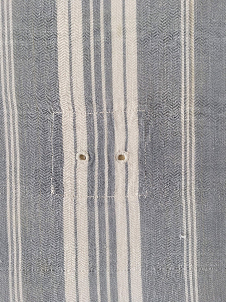 Gray and white striped ticking. Spain c.1900 - Lot of 2 pieces
