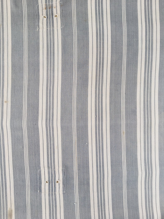 Gray and white striped ticking. Spain c.1900 - Lot of 2 pieces