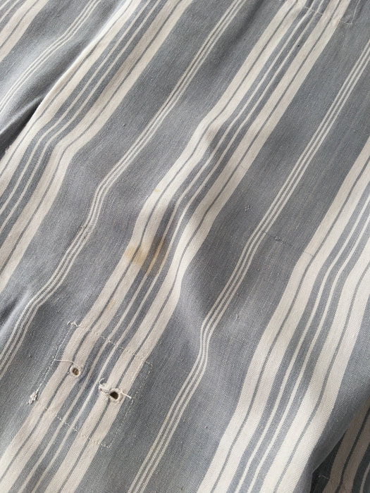 Gray and white striped ticking. Spain c.1900 - Lot of 2 pieces