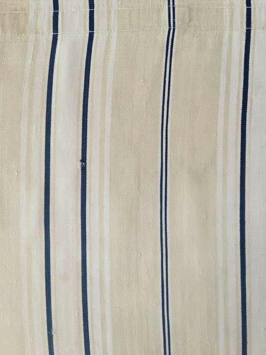 Blue, white and beige striped ticking. Very rare. Spain c.1900 - 92×136 cm