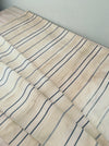 Blue, white and beige striped ticking. Very rare. Spain c.1900 - 92×136 cm