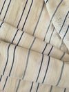 Blue, white and beige striped ticking. Very rare. Spain c.1900 - 92×136 cm