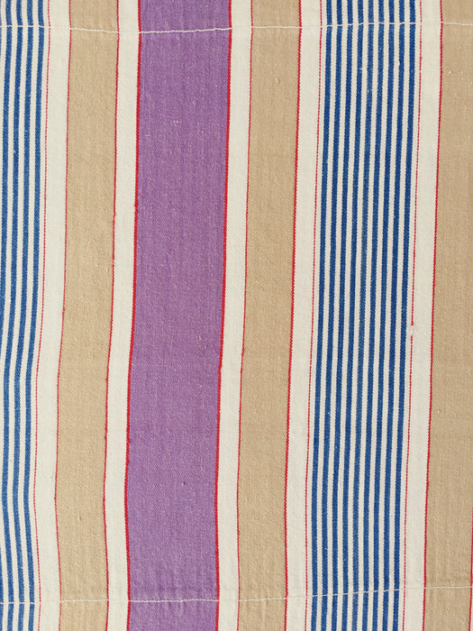 Lilac, blue and beige striped ticking. Spain c.1950 - 133×82 cm