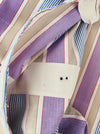 Lilac, blue and beige striped ticking. Spain c.1950 - 133×82 cm