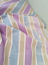 Lilac, blue and beige striped ticking. Spain c.1950 - Lot of 3 pieces