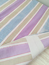 Lilac, blue and beige striped ticking. Spain c.1950 - Lot of 3 pieces