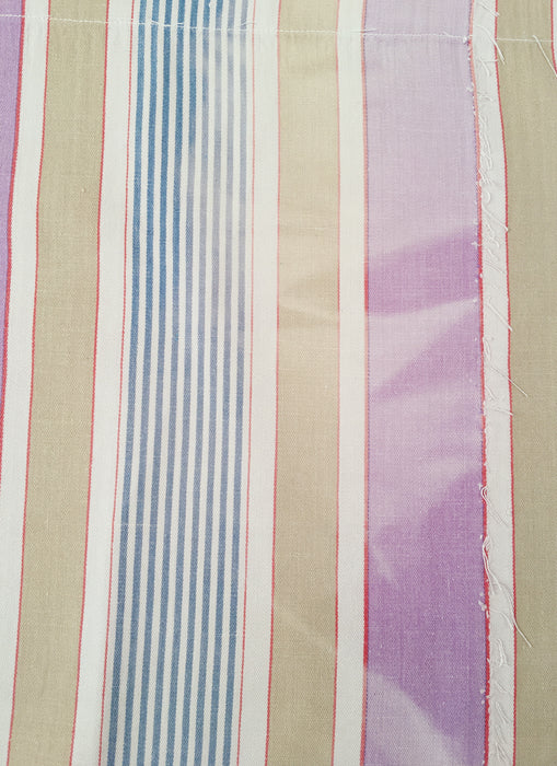 Lilac, blue and beige striped ticking. Spain c.1950 - Lot of 3 pieces
