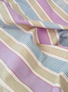 Lilac, blue and beige striped ticking. Spain c.1950 - Lot of 3 pieces