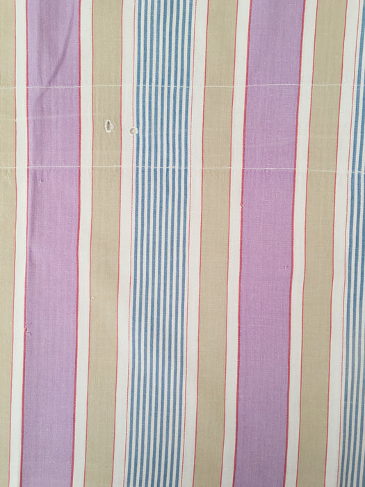 Lilac, blue and beige striped ticking. Spain c.1950 - Lot of 3 pieces