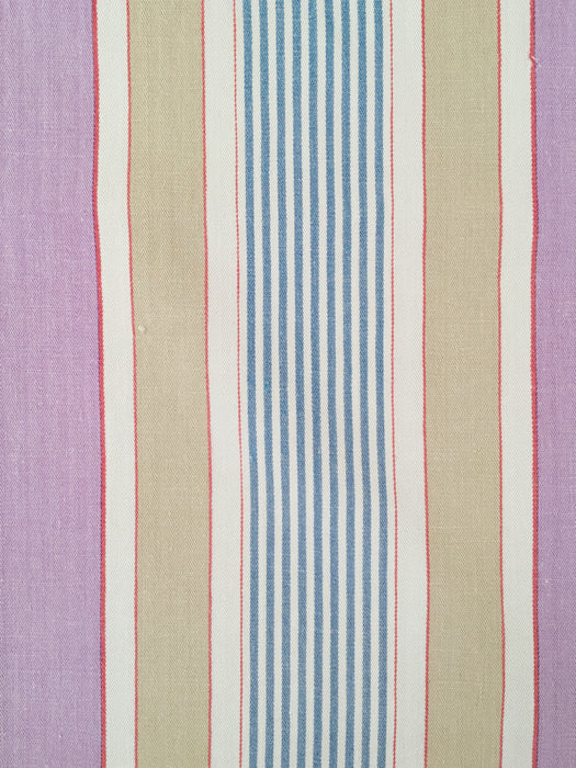 Lilac, blue and beige striped ticking. Spain c.1950 - Lot of 3 pieces