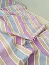 Lilac, blue and beige striped ticking. Spain c.1950 - Lot of 3 pieces