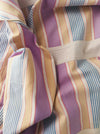 Lilac, blue and beige striped ticking. Spain c.1950 - 108×91 cm