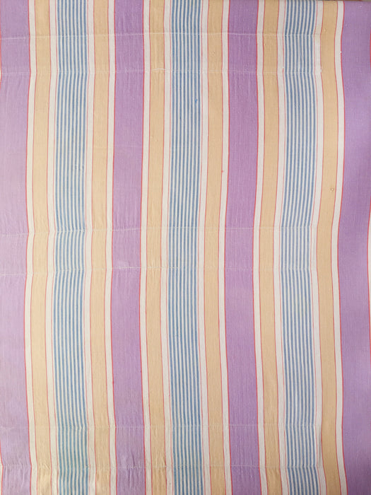 Lilac, blue and beige striped ticking. Spain c.1950 - 108×91 cm